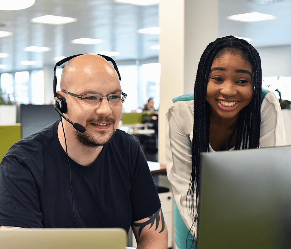 Two members of the SL Dashboard support team